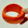 Resin Oval Wide Geometric Curved Resin Solid Color Bracelet