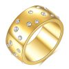 Starry With Diamonds Titanium Steel Couple Couple Rings