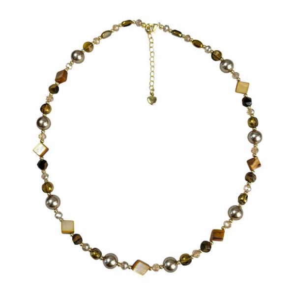 Natural Stone Necklace Women's Brown Pearl Necklace Accessories