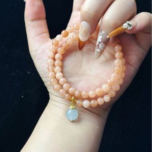 Sunstone Double Circle High Goods Aquamarine Slip Multi-Circle Bracelet