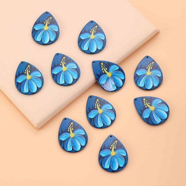 Vintage Drop-shaped Flower Acrylic Earrings
