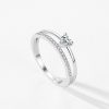 S925 Loving Heart In Sterling Silver Zircon Ring Light Luxury