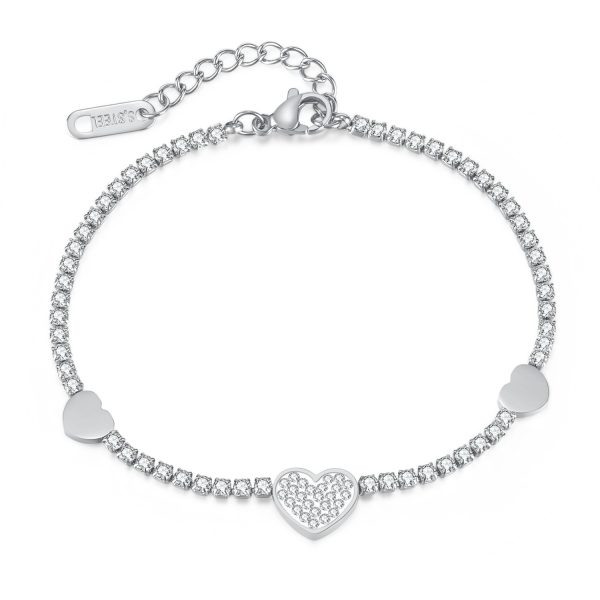 Affordable Luxury Fashion Simple Love Stainless Steel Bracelet
