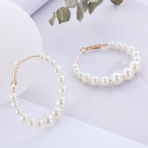 Pearl Circle Exaggerated Large Circle Earrings