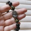 Natural Silver Stone Bracelet Men's Zodiac Anniversary Year Six Words Proverbs Beaded