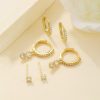 Simple Circle Pendant Earrings Inlaid Zircon