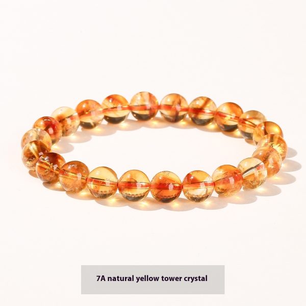 Natural Snowflake Yellow Tower Crystal Honey Milk-in-water Bracelet