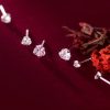 White Diamond Set Small Love Earrings