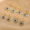 Personalized Blue Eye Color Preserving Bronze Micro Set Earrings
