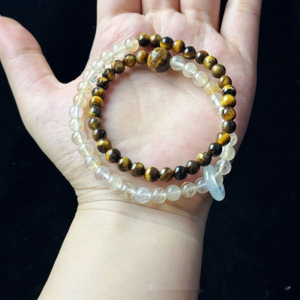 Sunstone Double Circle High Goods Aquamarine Slip Multi-Circle Bracelet