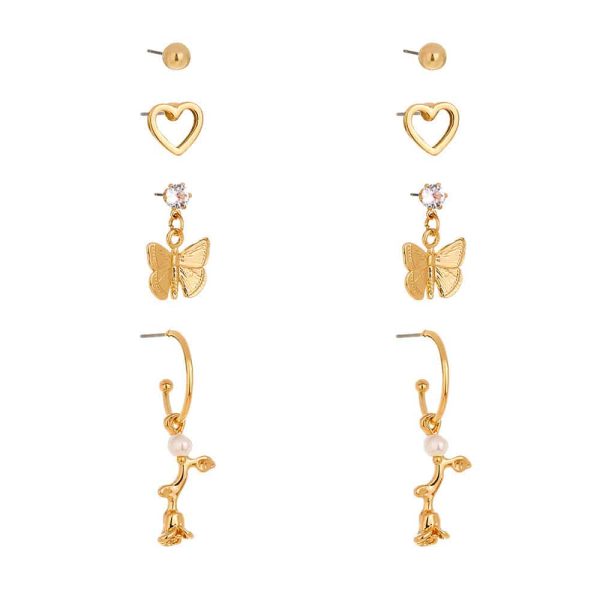 Fashion Women's All-match Butterfly Alloy Stud Earring Set