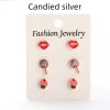 Personalized Oil Dripping Cartoon Animal Ear Stud Set
