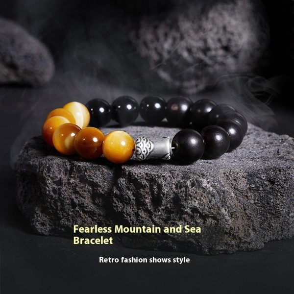 Men's Fashion Personalized Natural Obsidian Bracelet