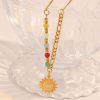 French Retro Easy Matching Necklace Stainless Steel Sun