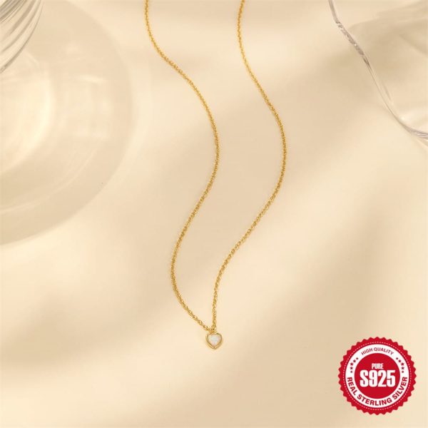 Simple S925 Loving Heart In Sterling Silver Personalized Three-dimensional Necklace