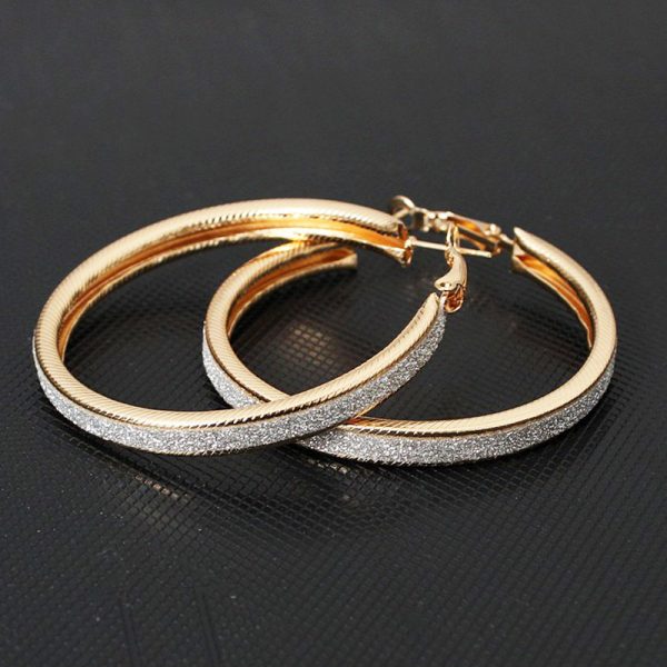 Women's All-match Simple Frosted Big Circle Earrings