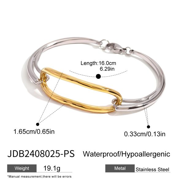 18K Stainless Steel Color Matching Geometric Bracelet