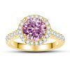 1 Karat 65mm Color Moissanite Ring Gold Ring Shank S925 Sterling Silver Moissanite