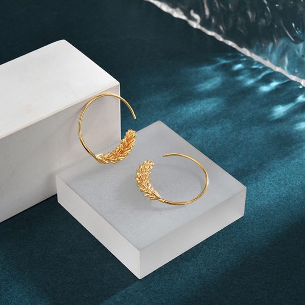 Unique Wheat Earrings Trendy Circle Ear Hook Elegant High-grade Stylish And Personalized Earrings