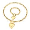 Titanium Steel Heart OT Buckle Necklace Women's Jewelry Set