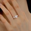 Oval Big Diamond Design French Elegant Elegant Round Ring