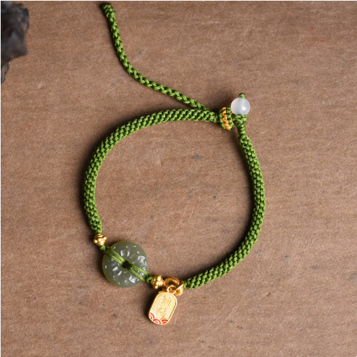 Corn Knot Hetian Jade Safety Buckle Bracelet
