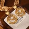 Retro Exaggerated Multi-circle Winding Personality Fashion Titanium Steel Earrings
