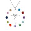 S925 Sterling Silver Cross Frame Pendant Clavicle Chain