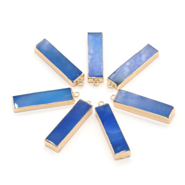 Natural Semi-precious Stone Rectangle Pendant Jewelry Accessories