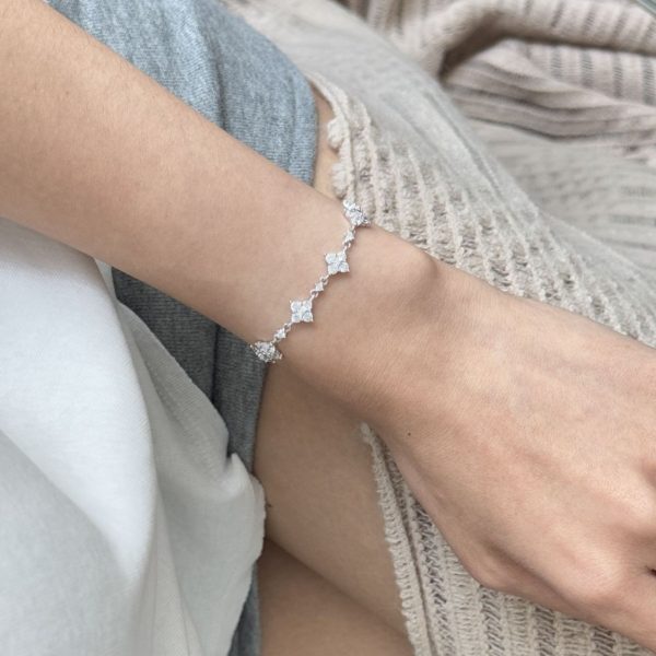 S925 Sterling Silver Four-diamond Full Diamond Bracelet