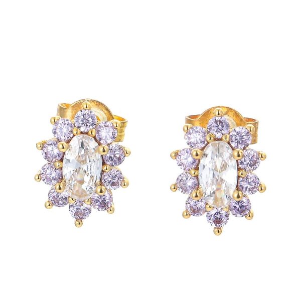 Women's Fashion Simple Micro-set Zirconia Earbone Studs