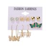 Women's Jewelry Fashion Personality Pearl Butterfly Ear Studs 5-Piece Set