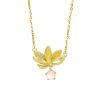Pink Crystal Necklace Women's Sterling Silver Lotus