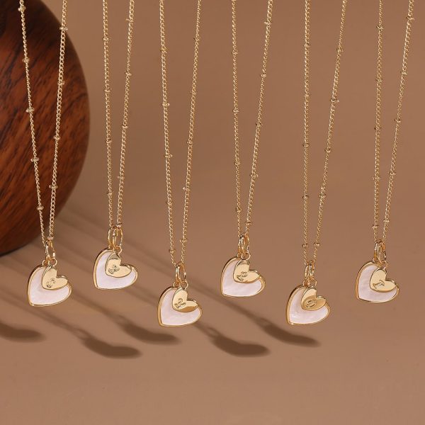 031b4dff-35a2-4b5f-9bda-ebfdb46bfbd9.jpg 18K Real Gold Plating Letter In White Fritillary Advanced Cold Style Female Clavicle Chain