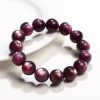 Crystal Natural Purple Lepidolite Round Beads Bracelet