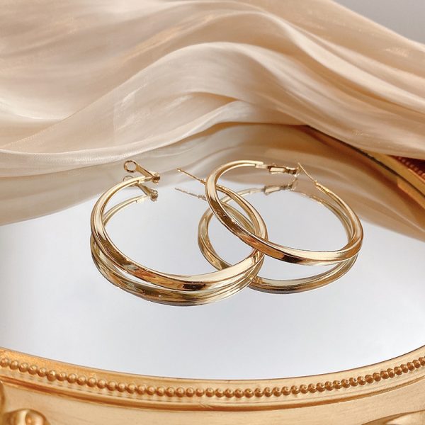 Senior Retro Earrings Women's Big Circle