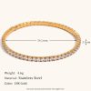 Simple And Light Luxury Stainless Steel Plated 18K Gold Elastic Zircon Bracelet Ornament