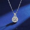 Titanium Steel Moissanite Necklace With Women's Lace Pendant