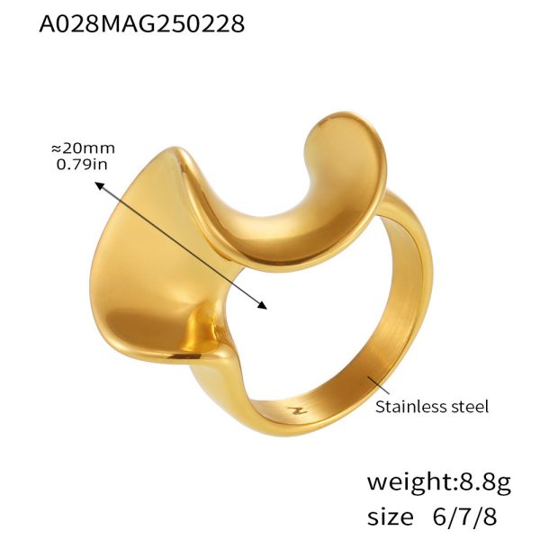 Women's Fashion Geometry Pattern Shaped Twisted Ring