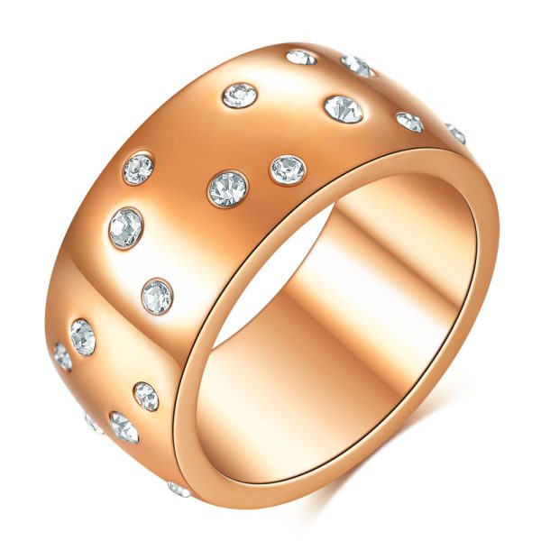 Starry With Diamonds Titanium Steel Couple Couple Rings