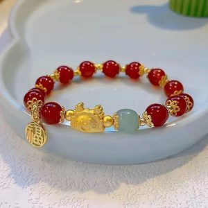 Niche Girlfriends Ice Crack Floral Glazed Bracelet