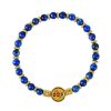 Natural Emperor Lapis Lazuli Six-word Mantra Single Ring Bracelet