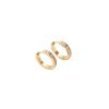 Half Circle Cubic Zirconia Earrings Titanium Steel Gold Plated