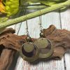 Bohemian Retro Ethnic Style Distressed Bronze Circle Multi-layer Metal Alloy Earrings