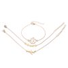 European And American Bohemian Aircraft Map Charm Bracelet 3-piece Set For Women