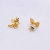 Micro Set Zircon Sterling Silver Butterfly Stud Earrings