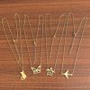 Simple Stainless Steel 18K Gold Plating Colorfast Hollow Turtle Necklace