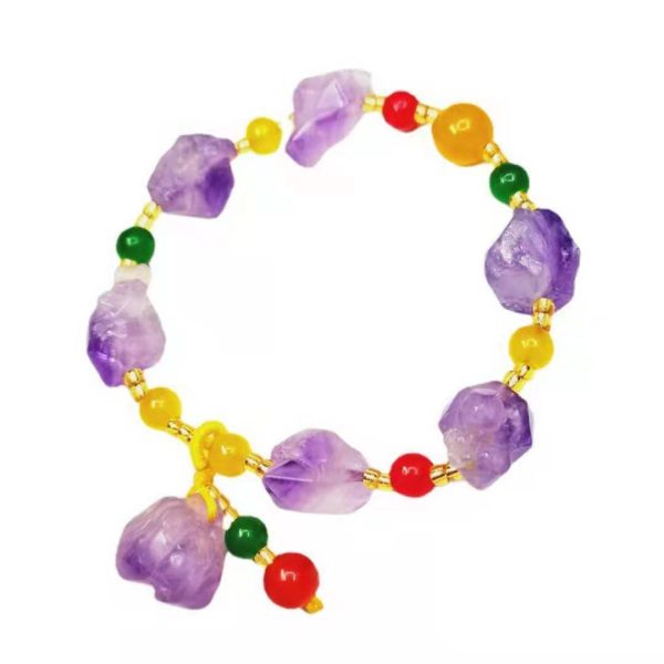 Fashion Romantic Natural Shaped Amethyst Bracelet