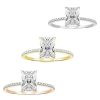 925 Silver Inlay  Women's 3CT Rhinestone Ring