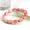 Natural Cherry Agate Barrel Shaped Bead Bracelet